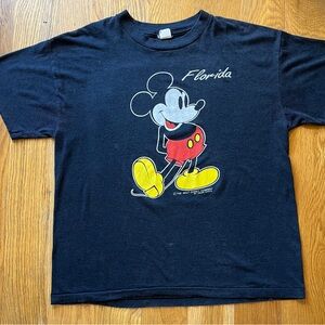 70’s Disney Black Mickey Mouse T-Shirt velva sheen